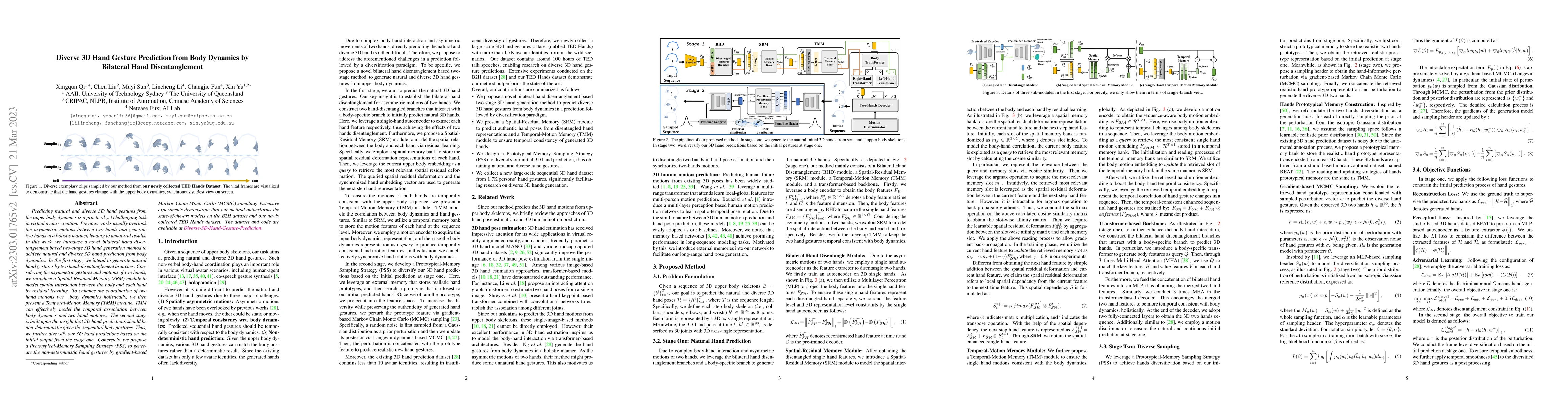 Thumbnail for Diverse 3D Hand Gesture Prediction from Body Dynamics by Bilateral Hand
  Disentanglement