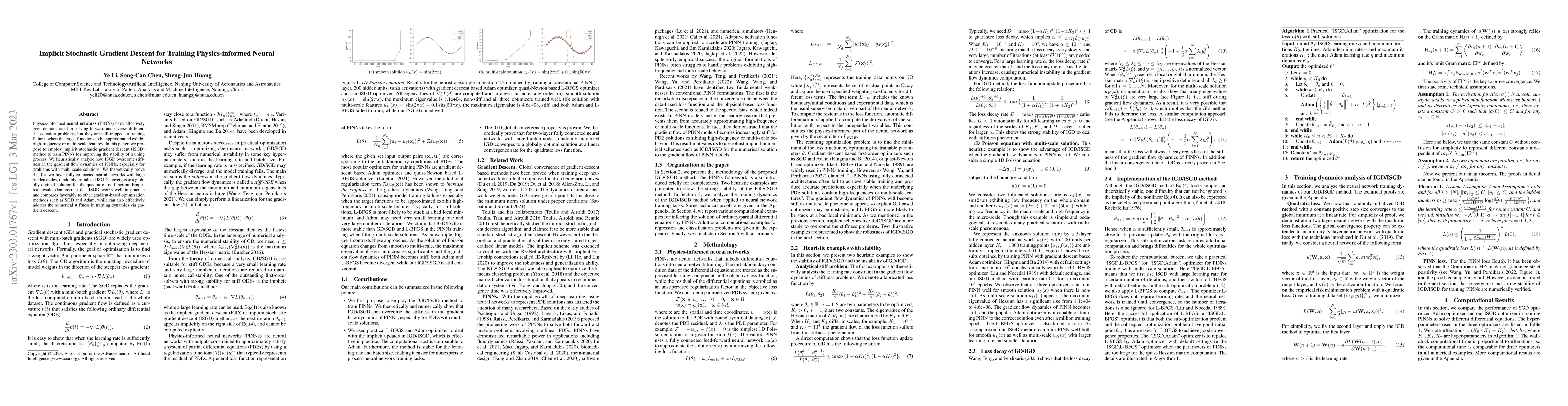 Thumbnail for Implicit Stochastic Gradient Descent for Training Physics-informed
  Neural Networks