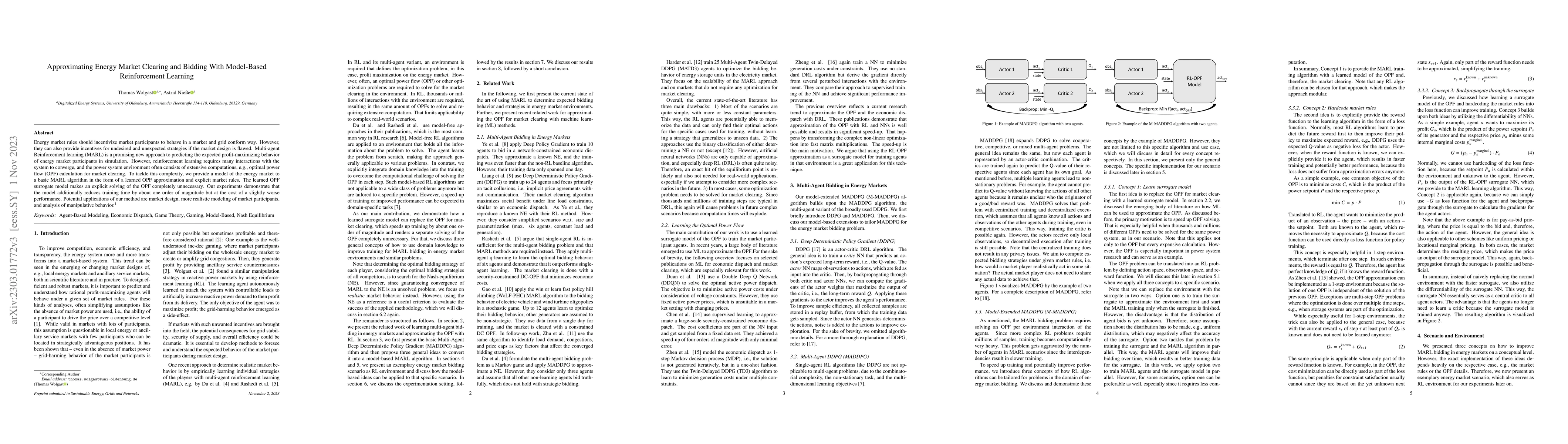 Thumbnail for Approximating Energy Market Clearing and Bidding With Model-Based
  Reinforcement Learning
