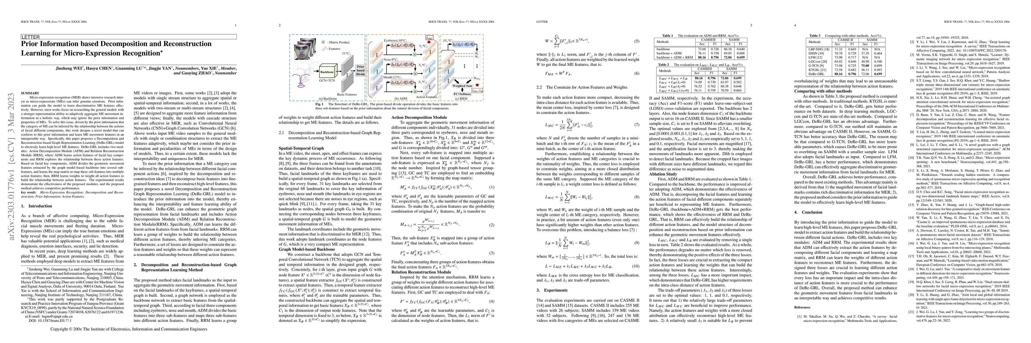 Thumbnail for Prior Information based Decomposition and Reconstruction Learning for
  Micro-Expression Recognition