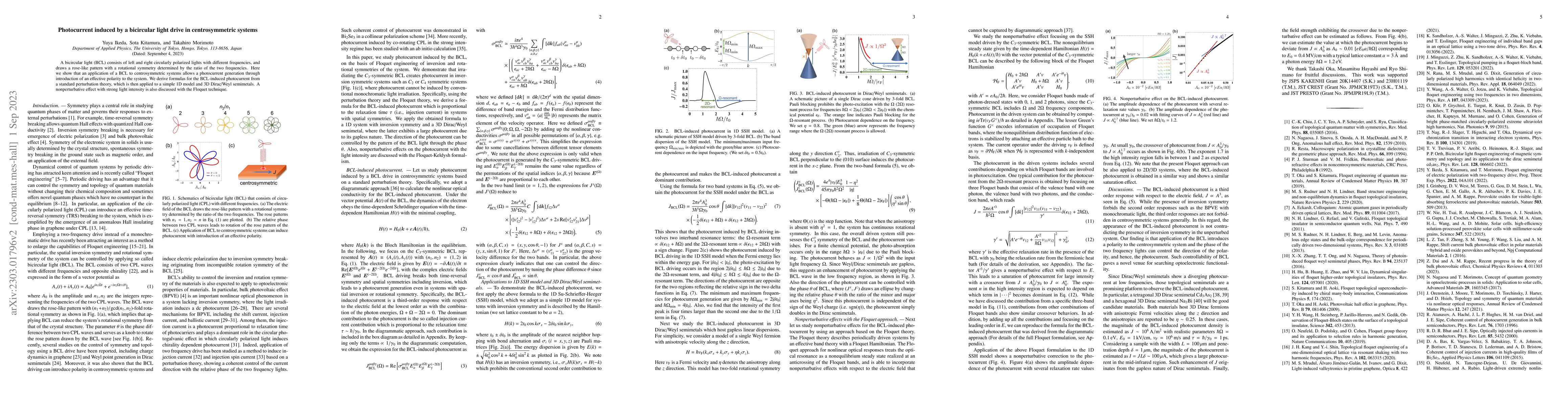 Thumbnail for Photocurrent induced by a bicircular light drive in centrosymmetric
  systems