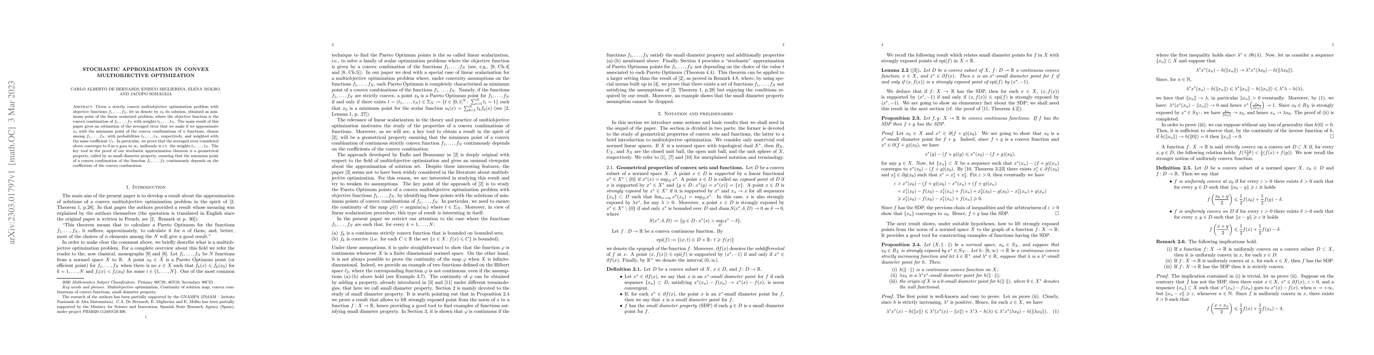 Thumbnail for Stochastic Approximation in convex multiobjective optimization