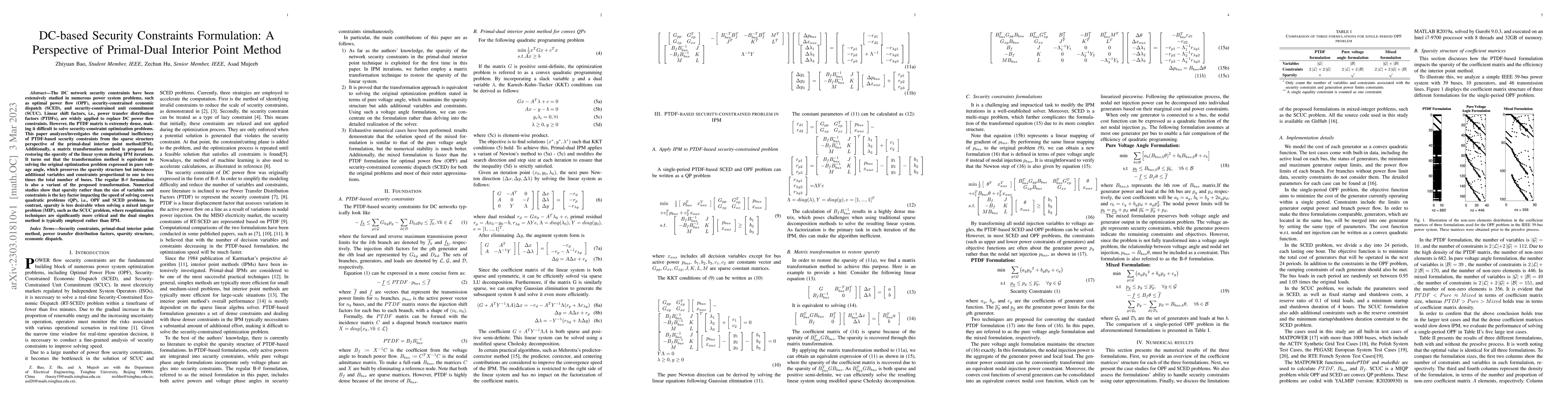 Thumbnail for DC-based Security Constraints Formulation: A Perspective of Primal-Dual
  Interior Point Method