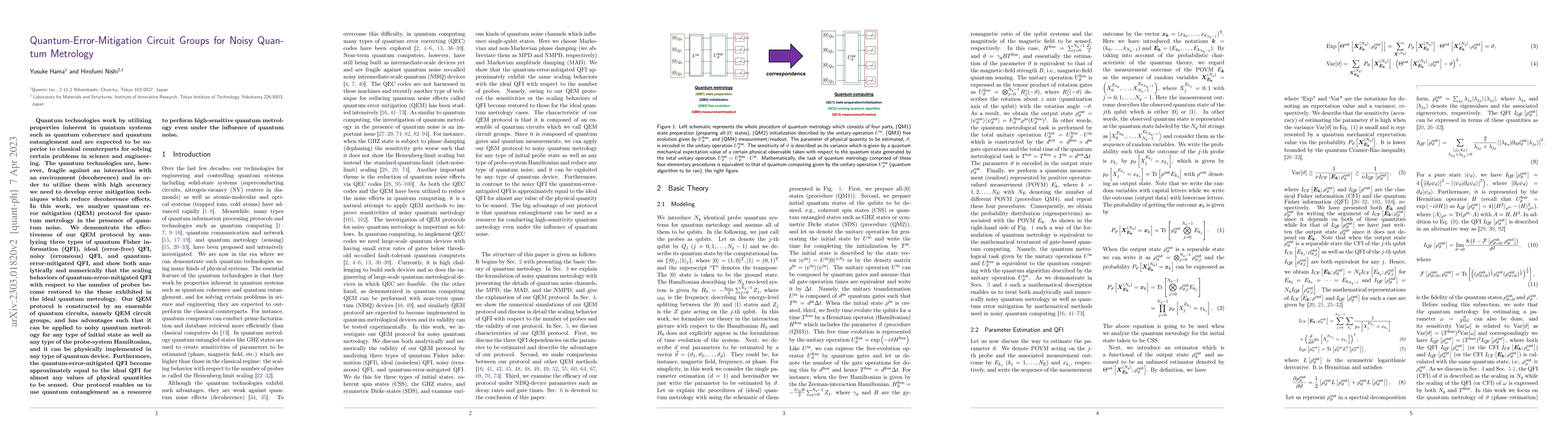 Thumbnail for Quantum-Error-Mitigation Circuit Groups for Noisy Quantum Metrology