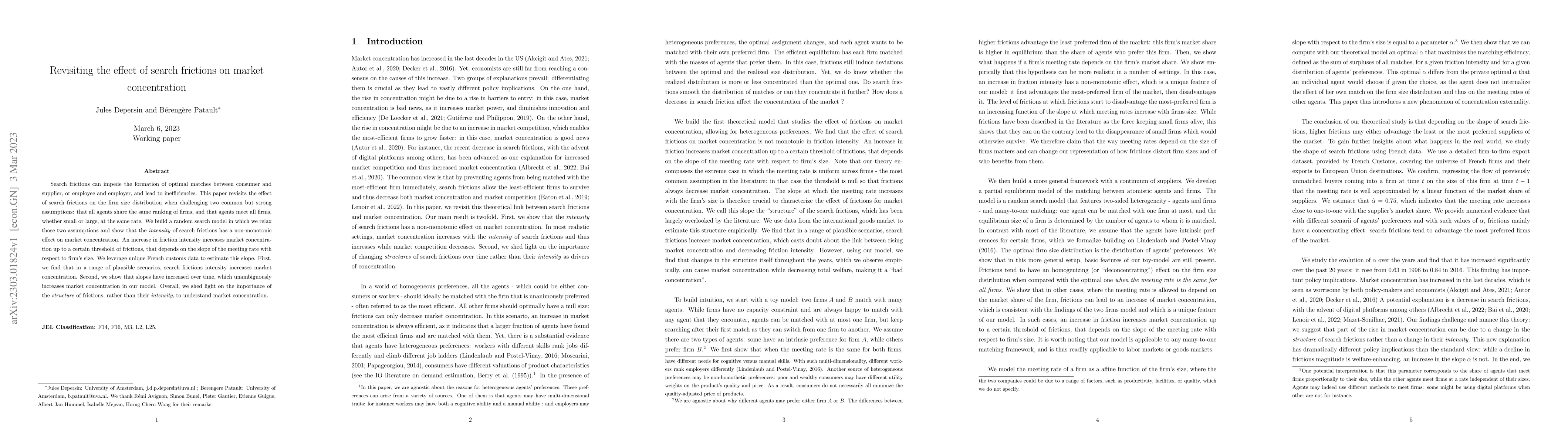 Thumbnail for Revisiting the effect of search frictions on market concentration