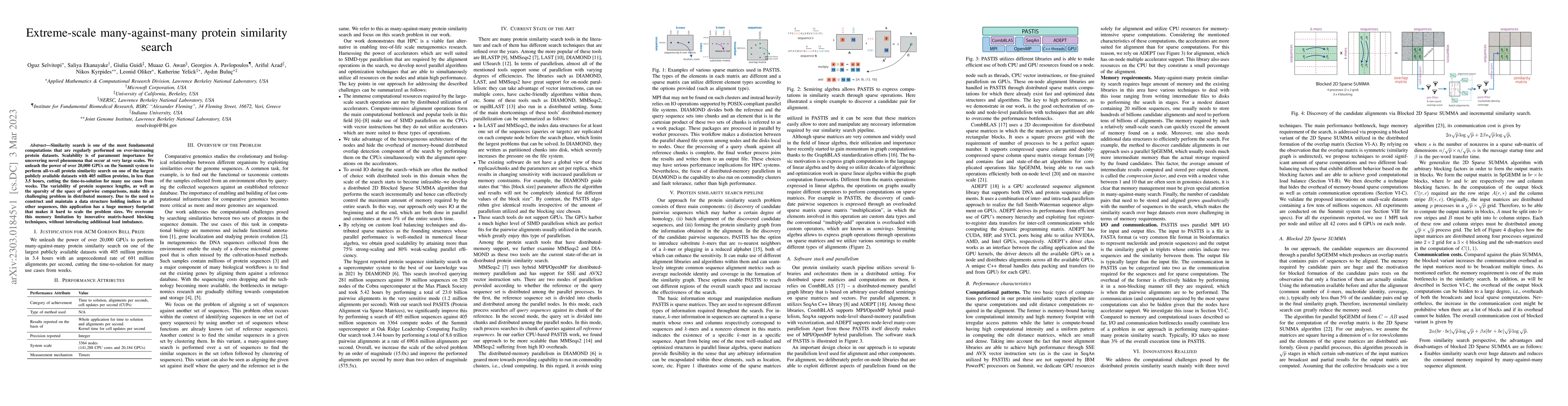 Thumbnail for Extreme-scale many-against-many protein similarity search