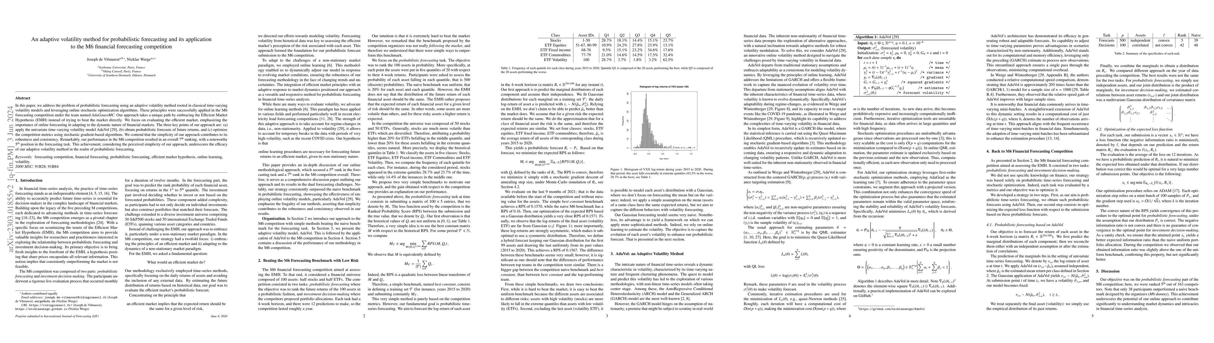 Thumbnail for An adaptive volatility method for probabilistic forecasting and its
  application to the M6 financial forecasting competition