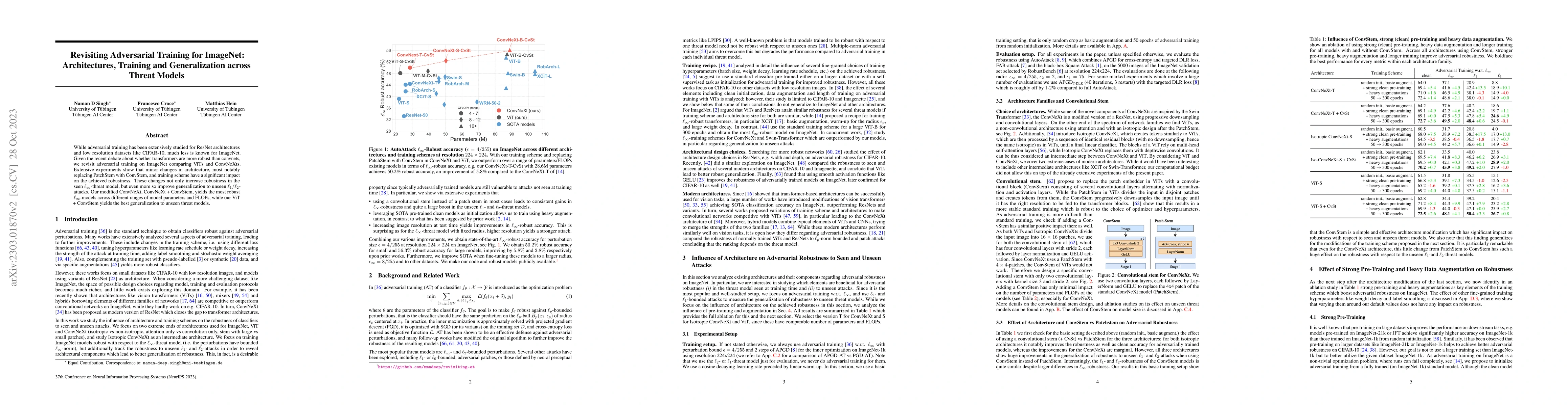Thumbnail for Revisiting Adversarial Training for ImageNet: Architectures, Training
  and Generalization across Threat Models