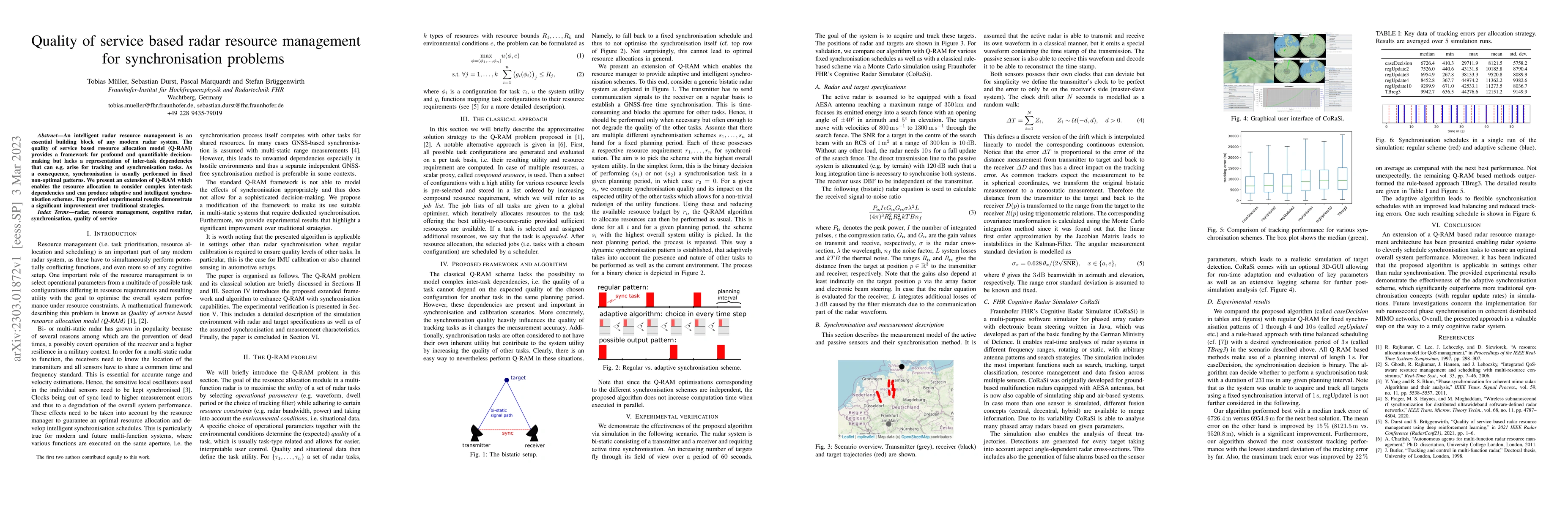 Thumbnail for Quality of service based radar resource management for synchronisation
  problems