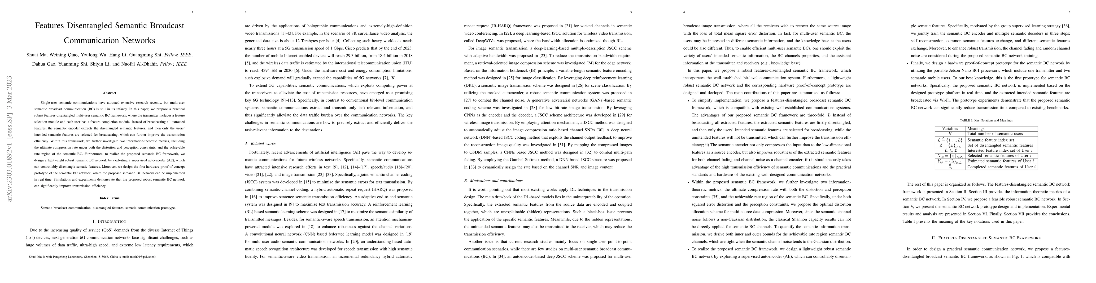 Thumbnail for Features Disentangled Semantic Broadcast Communication Networks