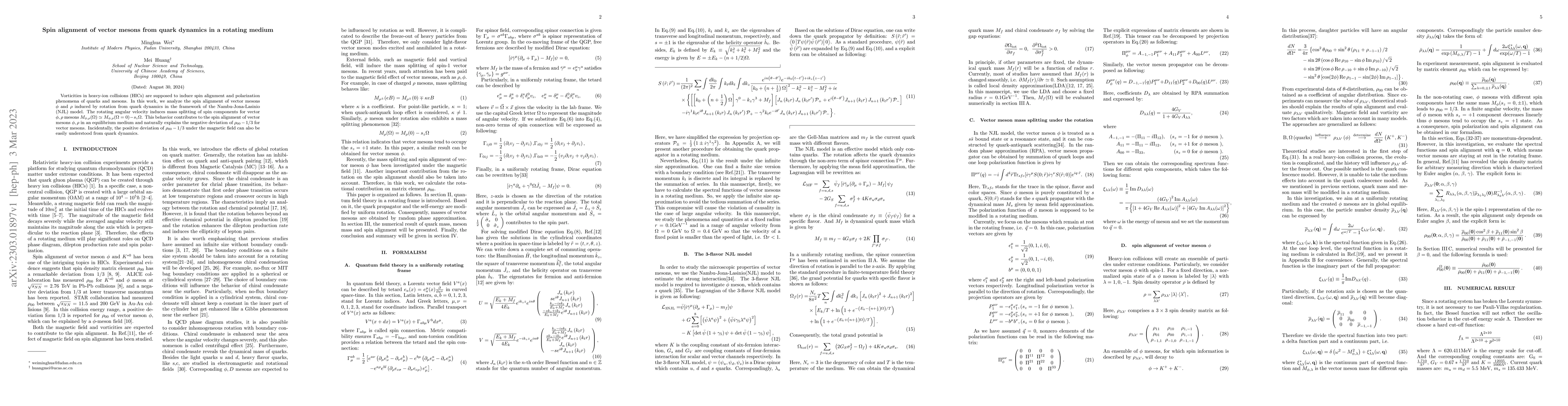 Thumbnail for Spin alignment of vector mesons from quark dynamics in a rotating medium