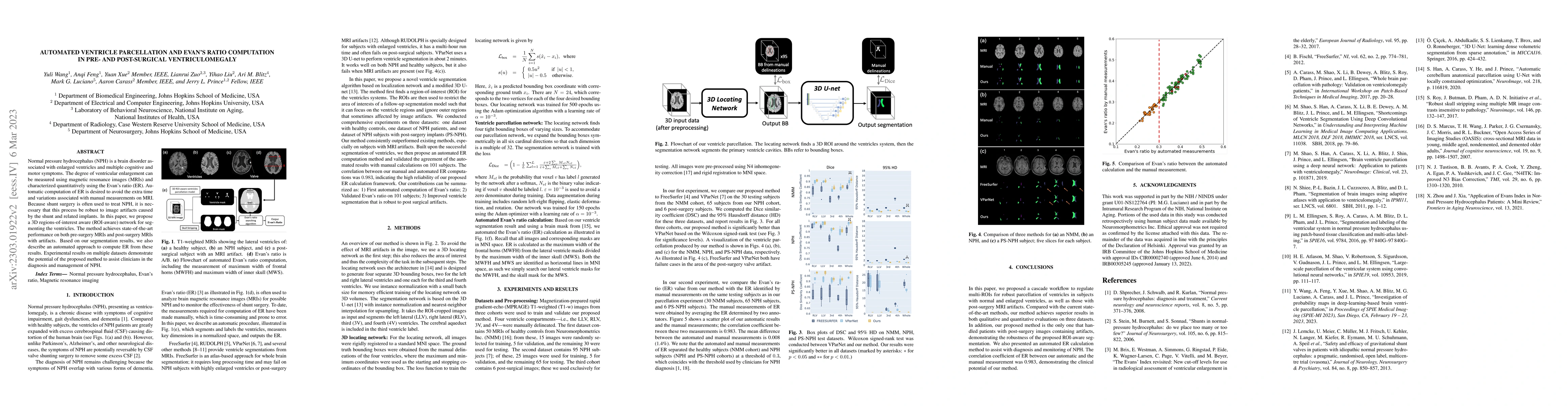Thumbnail for Automated Ventricle Parcellation and Evan's Ratio Computation in Pre-
  and Post-Surgical Ventriculomegaly