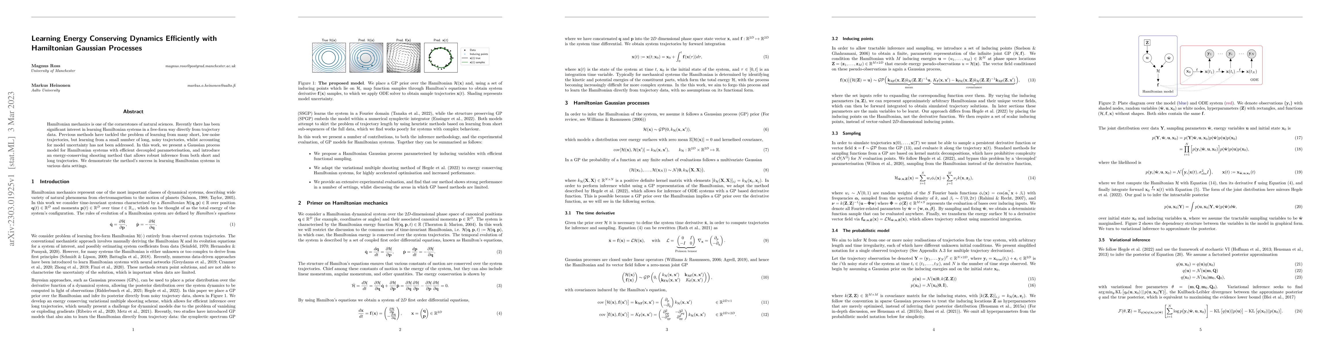 Thumbnail for Learning Energy Conserving Dynamics Efficiently with Hamiltonian
  Gaussian Processes