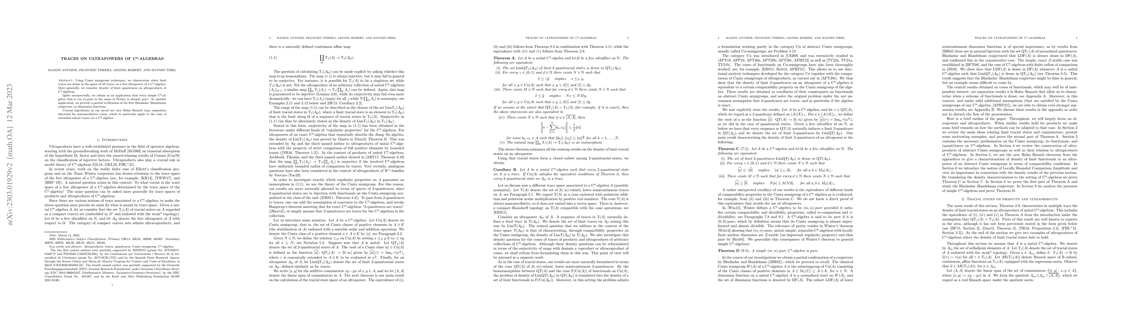 Thumbnail for Traces on ultrapowers of C*-algebras