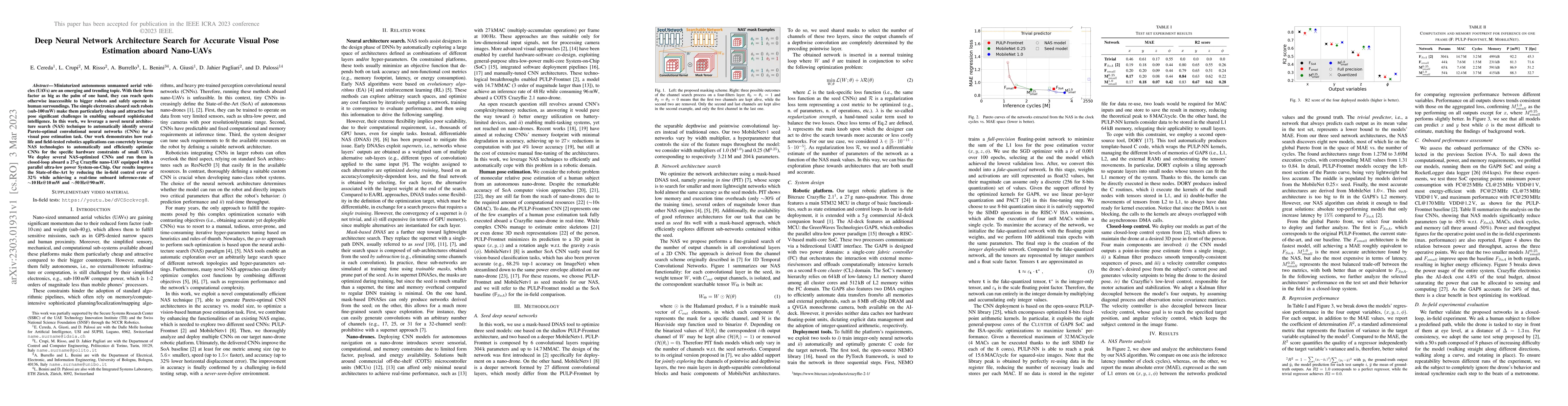 Thumbnail for Deep Neural Network Architecture Search for Accurate Visual Pose
  Estimation aboard Nano-UAVs