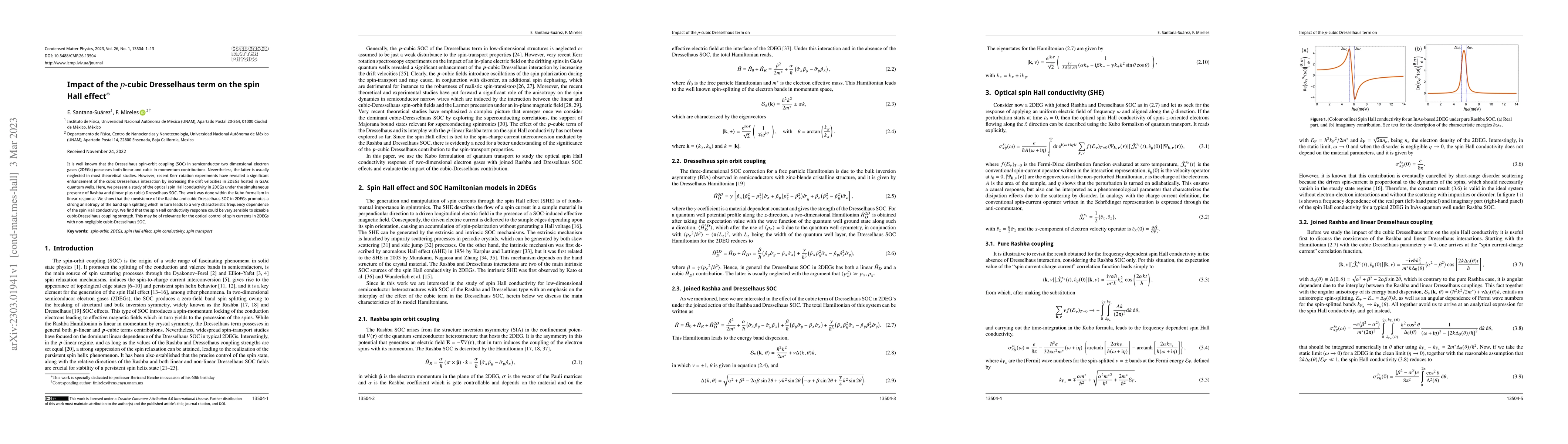 Thumbnail for Impact of the $p$-cubic Dresselhaus term on the spin Hall effect