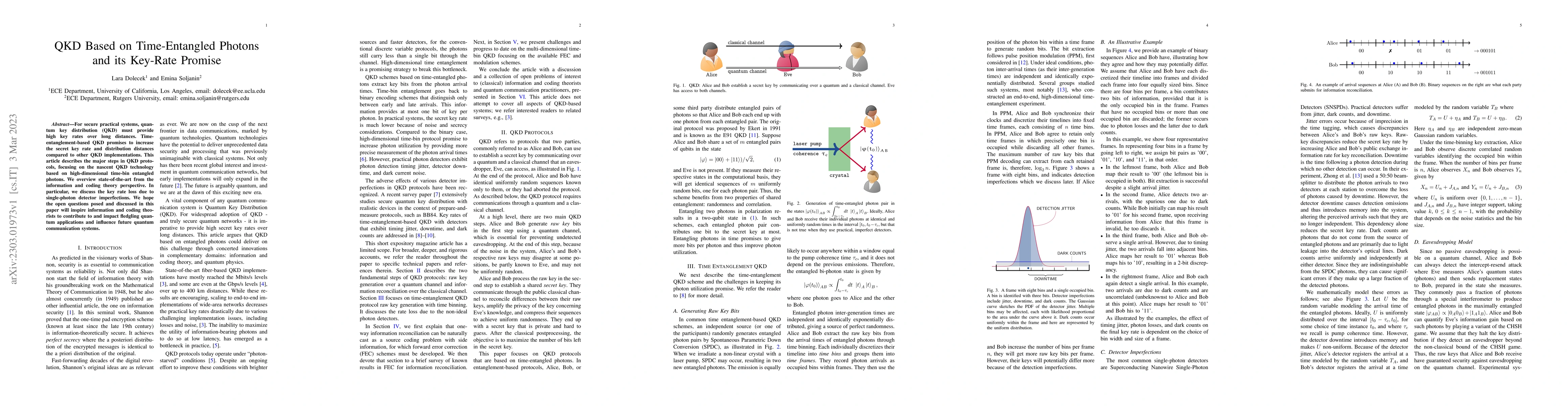 Thumbnail for QKD Based on Time-Entangled Photons and its Key-Rate Promise