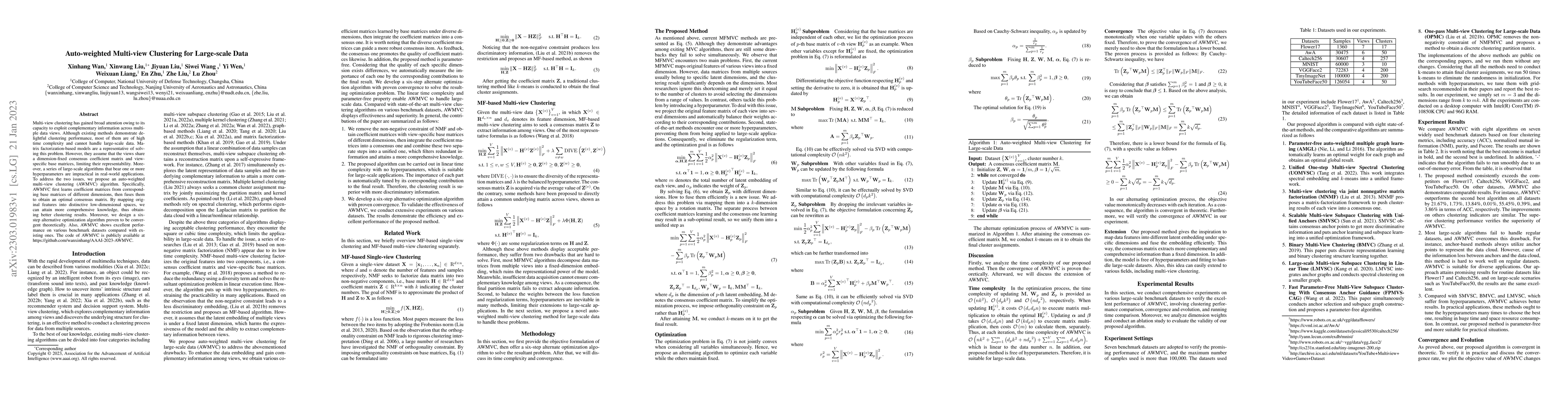 Thumbnail for Auto-weighted Multi-view Clustering for Large-scale Data