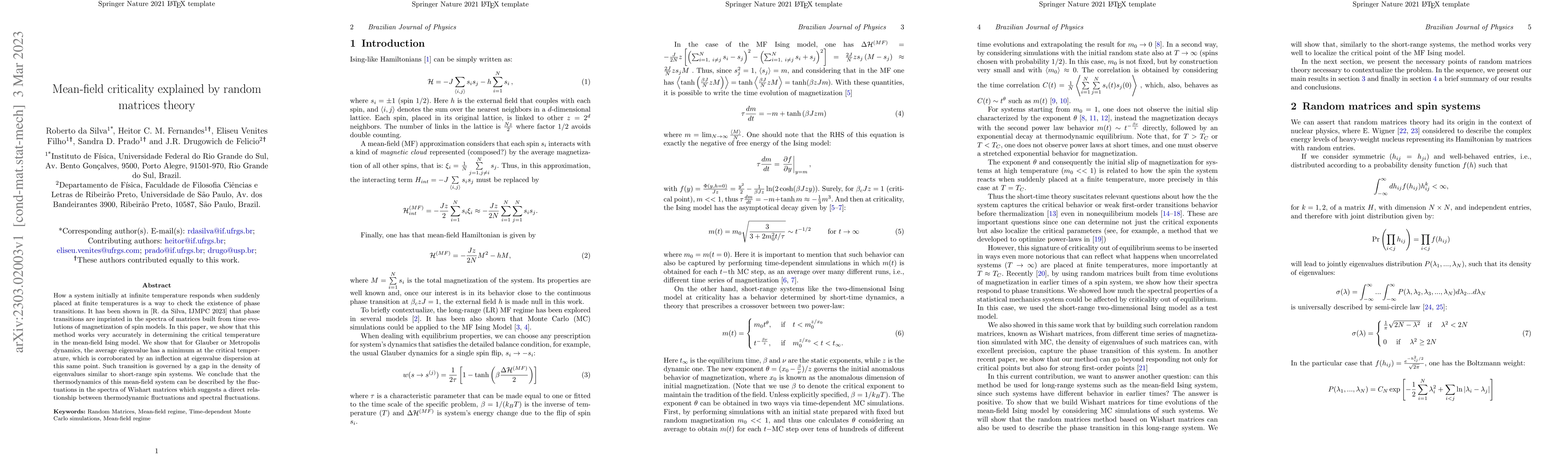 Thumbnail for Mean-field criticality explained by random matrices theory