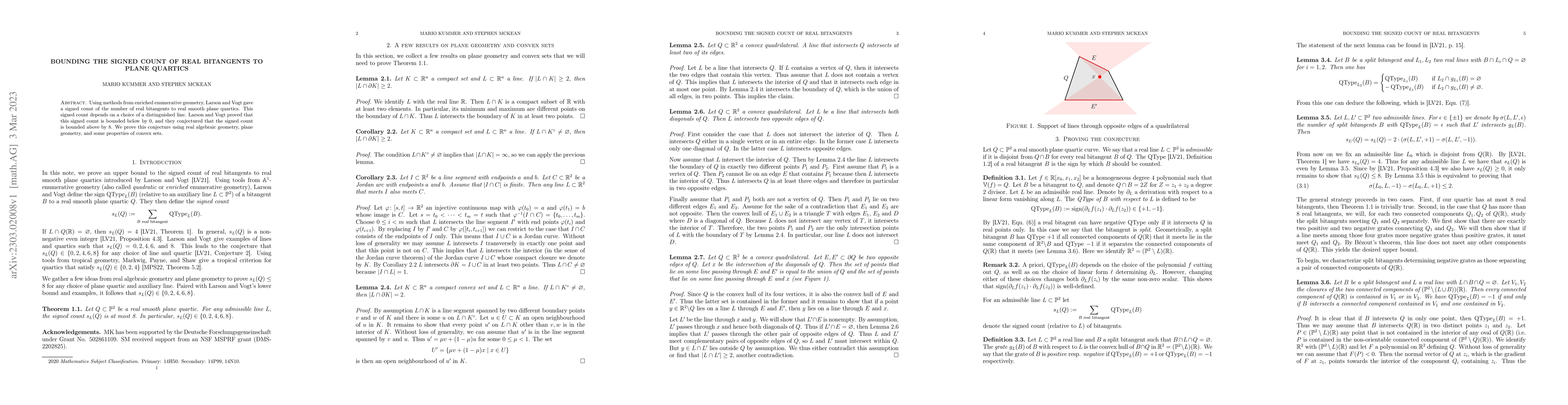 Thumbnail for Bounding the signed count of real bitangents to plane quartics