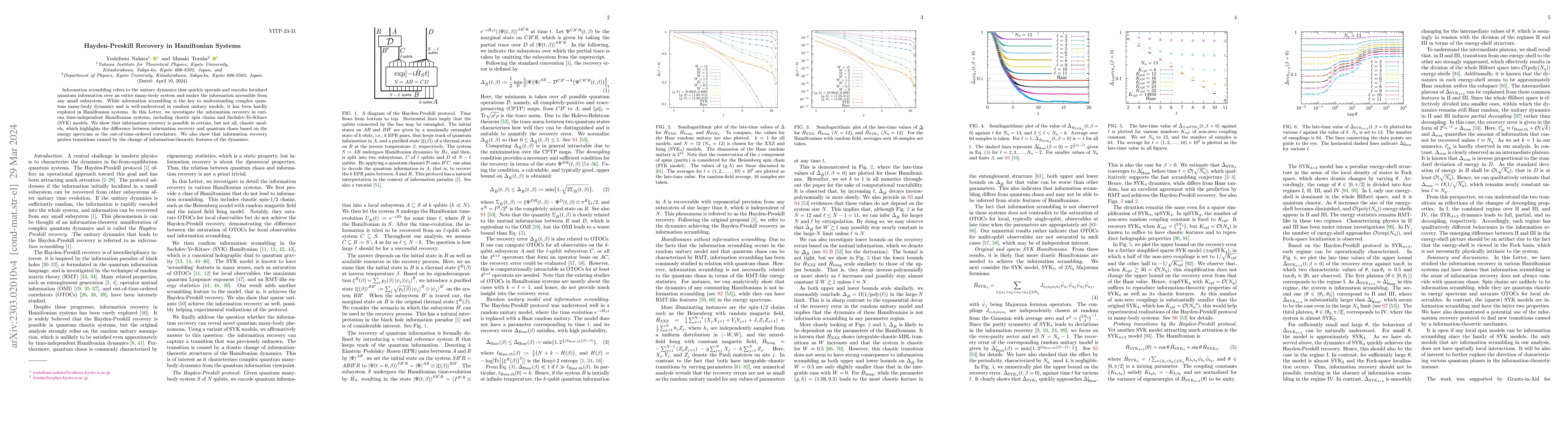 Thumbnail for Hayden-Preskill Recovery in Hamiltonian Systems