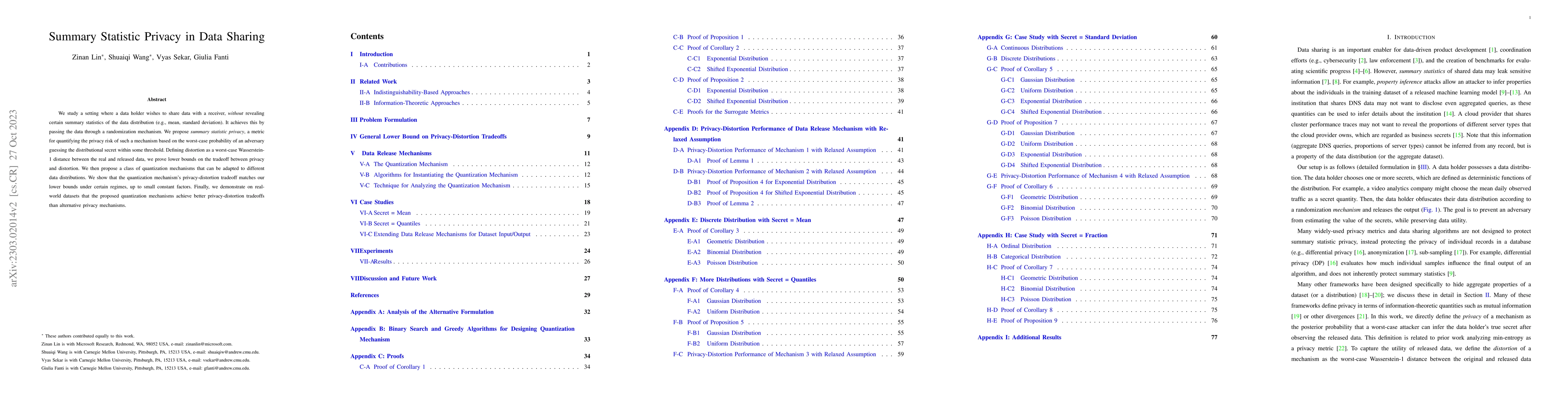 Thumbnail for Summary Statistic Privacy in Data Sharing