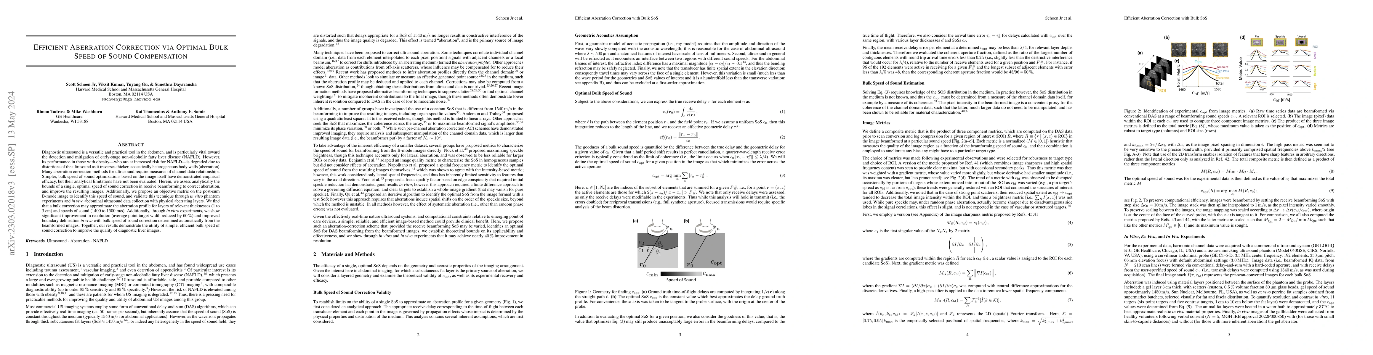 Thumbnail for Efficient Aberration Correction via Optimal Bulk Speed of Sound
  Compensation