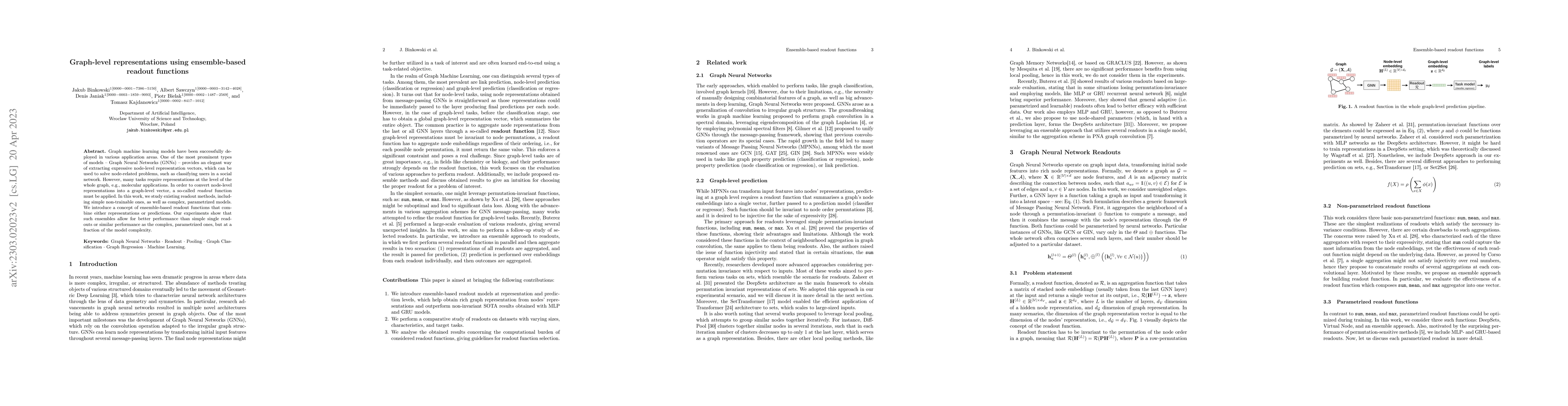Thumbnail for Graph-level representations using ensemble-based readout functions