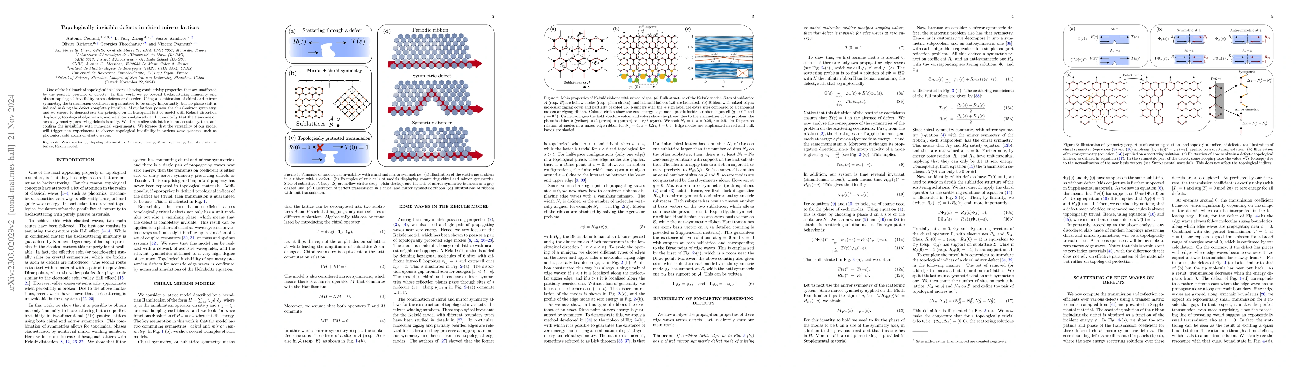 Thumbnail for Topologically invisible defects in chiral mirror lattices