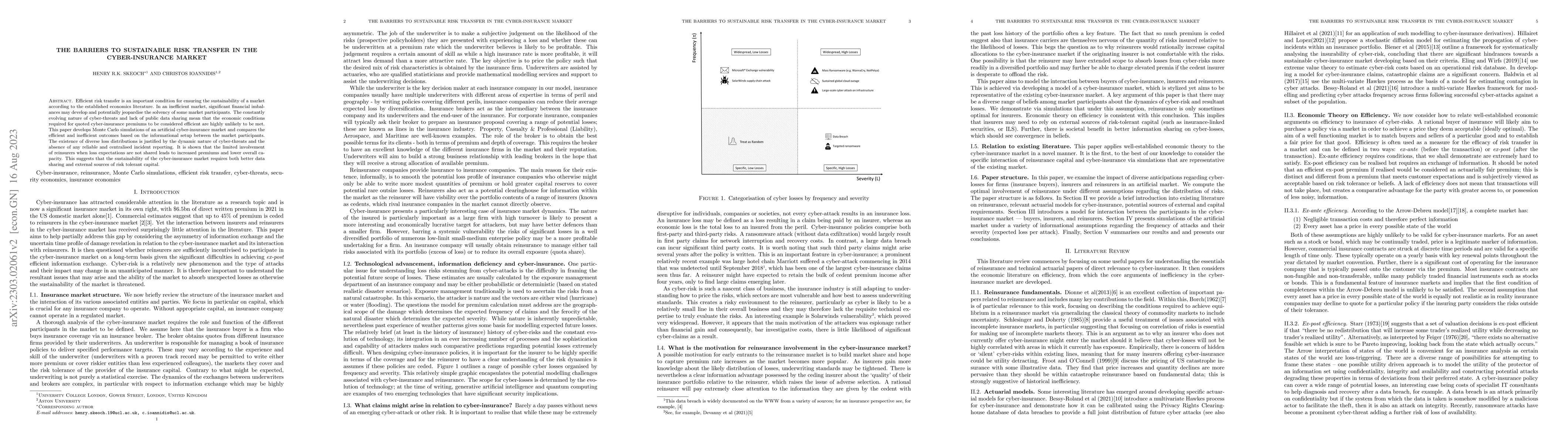 Thumbnail for The barriers to sustainable risk transfer in the cyber-insurance market