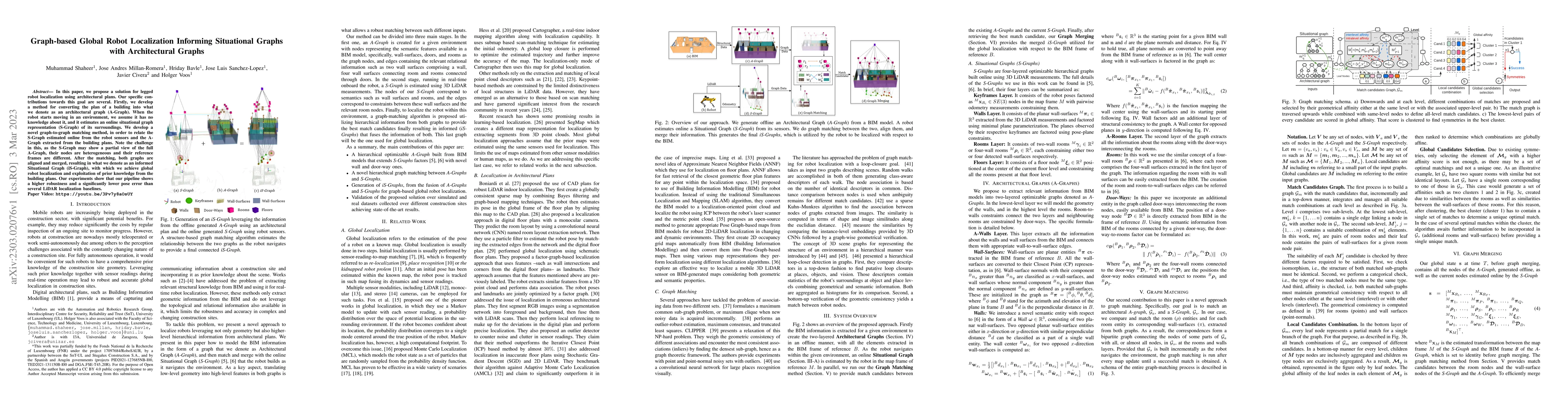 Thumbnail for Graph-based Global Robot Localization Informing Situational Graphs with
  Architectural Graphs