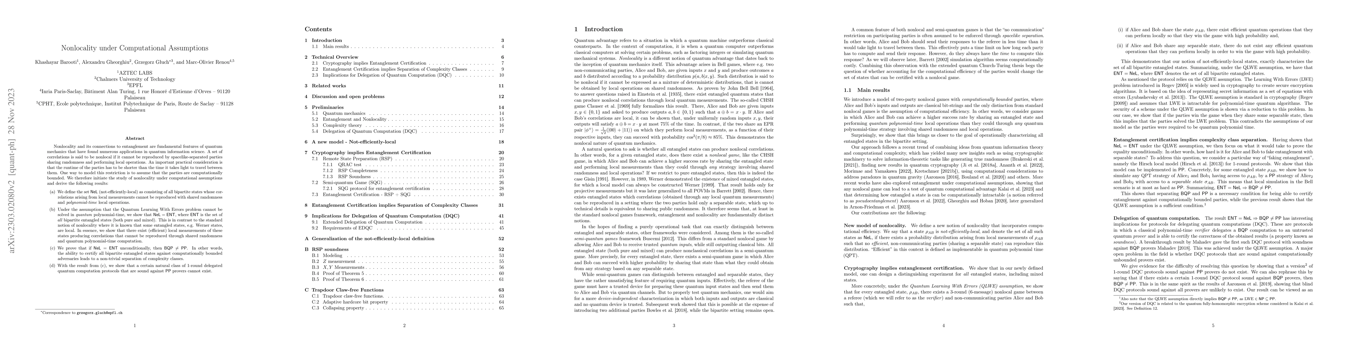 Thumbnail for Nonlocality under Computational Assumptions