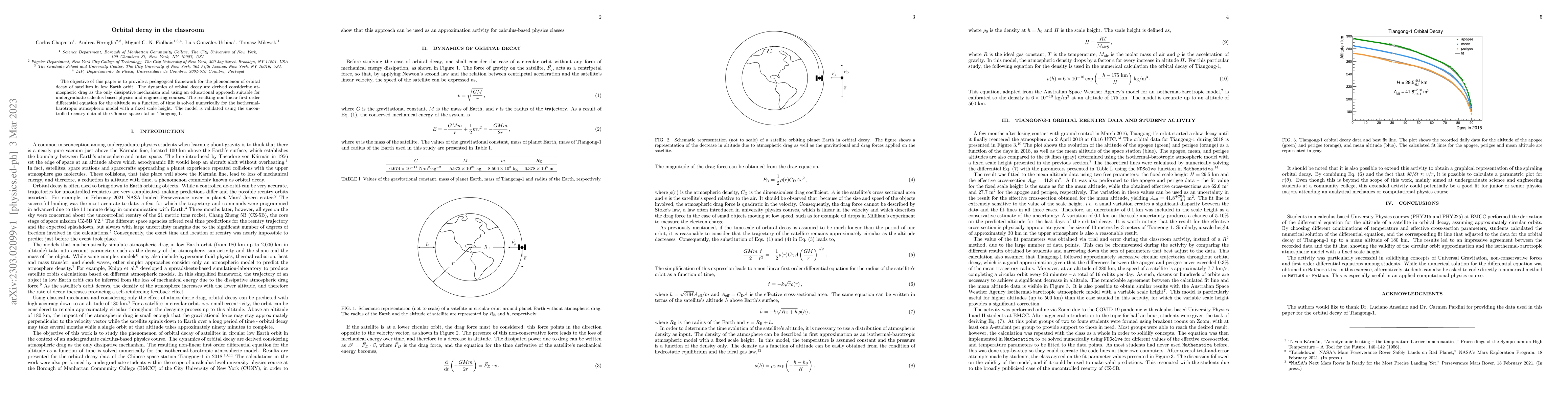 Thumbnail for Orbital decay in the classroom