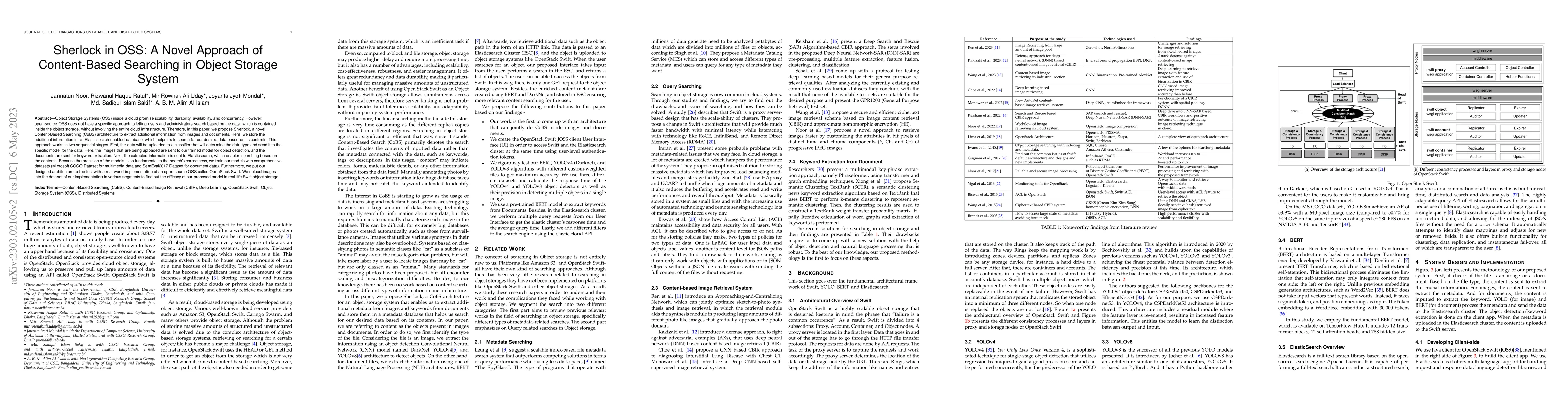 Thumbnail for Sherlock in OSS: A Novel Approach of Content-Based Searching in Object
  Storage System