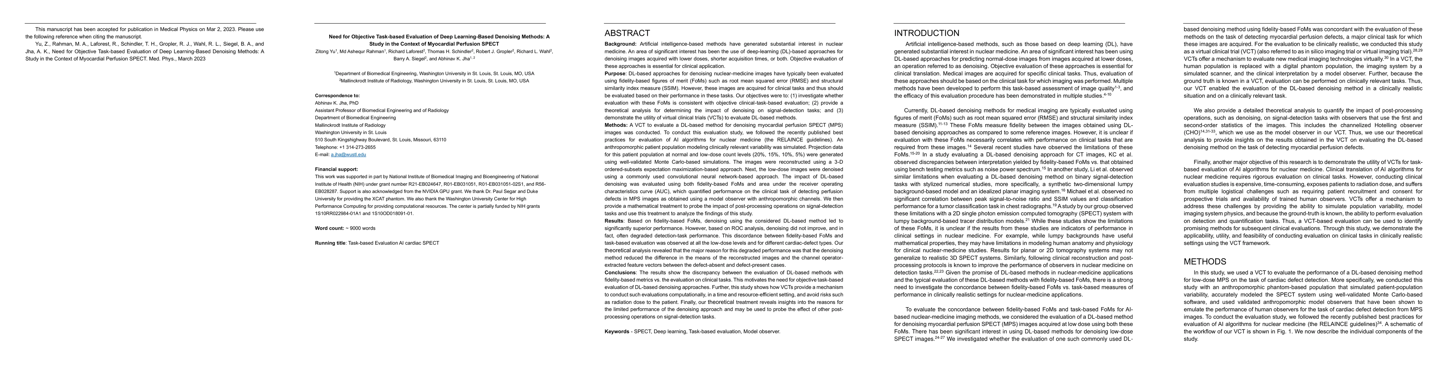 Thumbnail for Need for Objective Task-based Evaluation of Deep Learning-Based
  Denoising Methods: A Study in the Context of Myocardial Perfusion SPECT