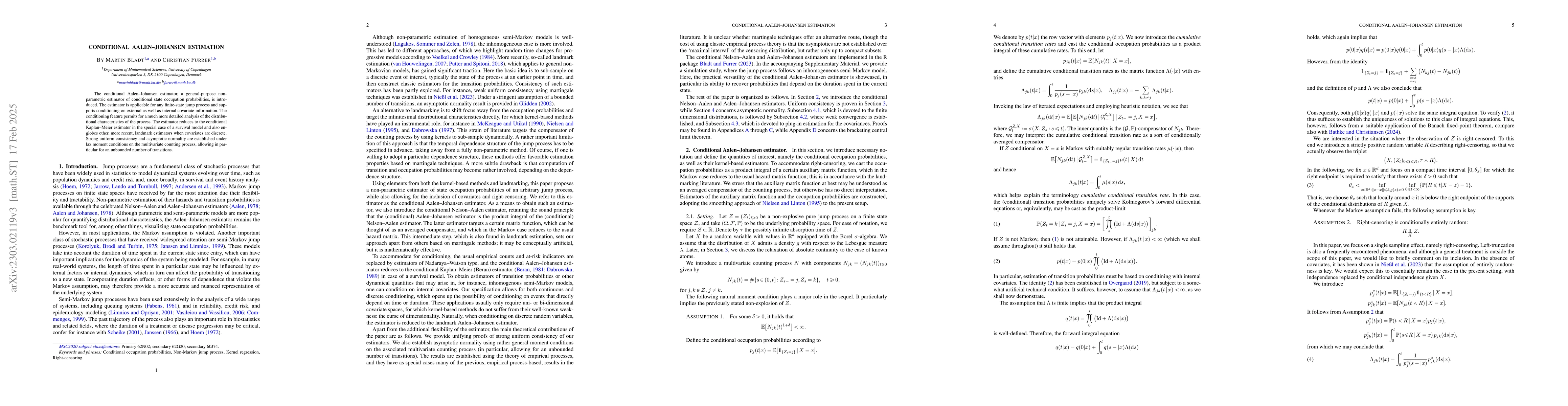 Thumbnail for Conditional Aalen--Johansen estimation