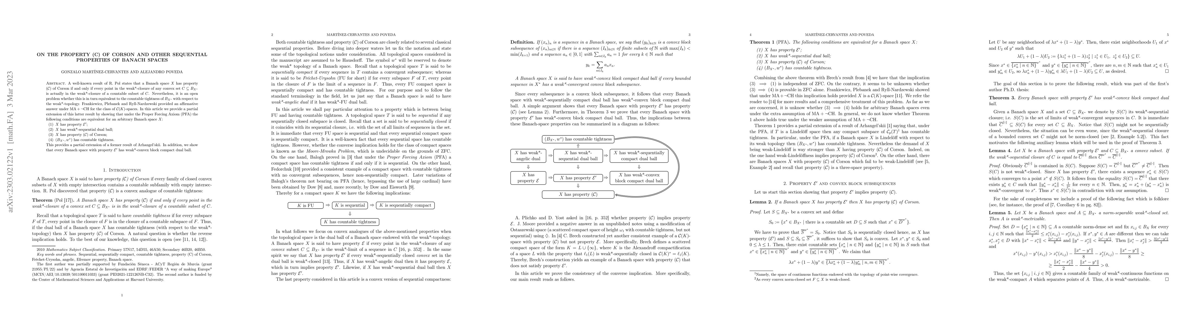 Thumbnail for On the property (C) of Corson and other sequential properties of Banach
  Spaces