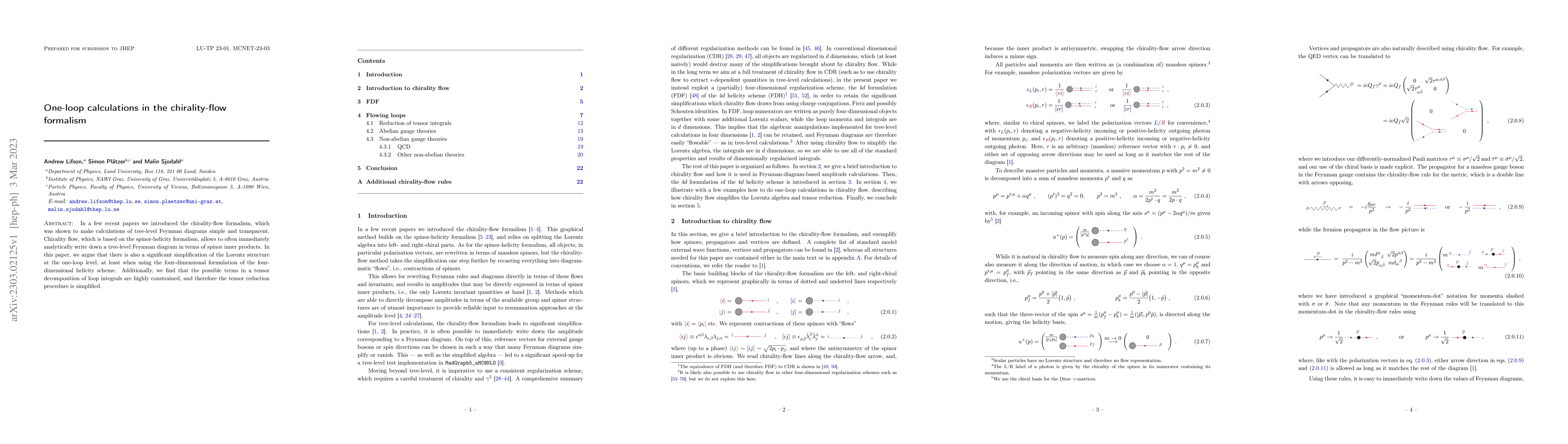 Thumbnail for One-loop calculations in the chirality-flow formalism