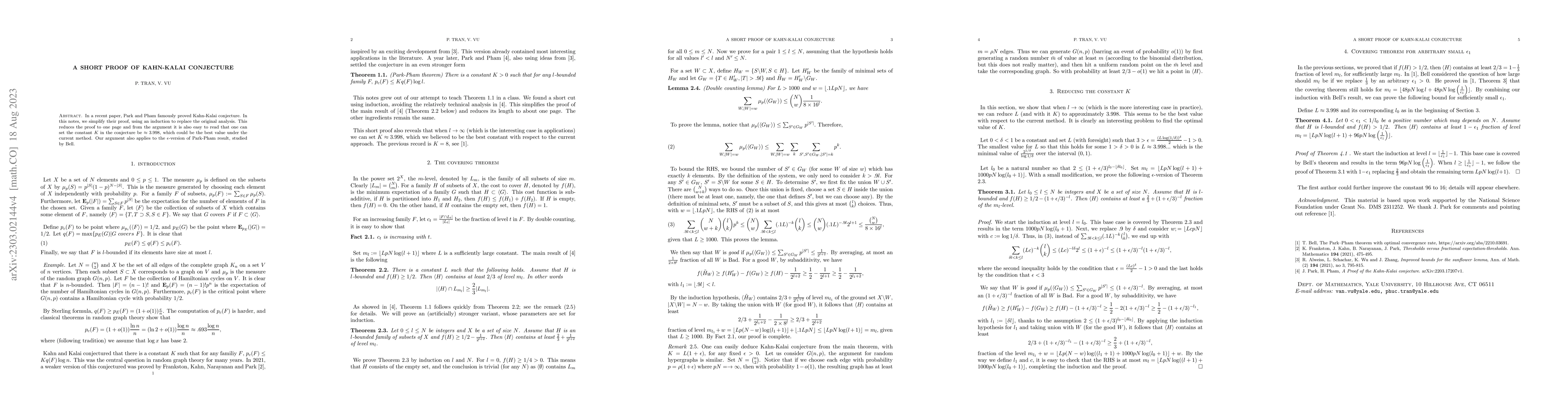 Thumbnail for A short proof of Kahn-Kalai conjecture