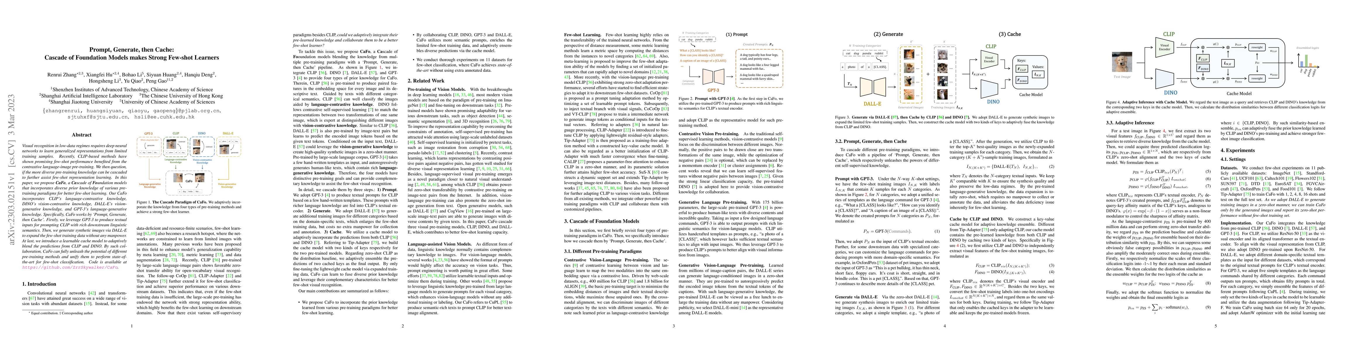 Thumbnail for Prompt, Generate, then Cache: Cascade of Foundation Models makes Strong
  Few-shot Learners