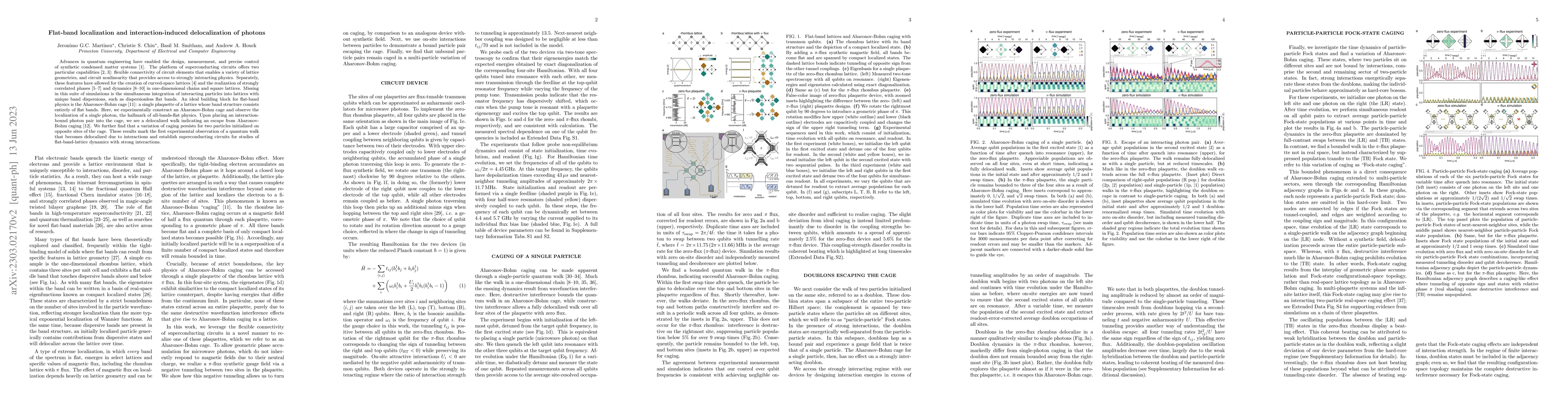 Thumbnail for Flat-band localization and interaction-induced delocalization of photons