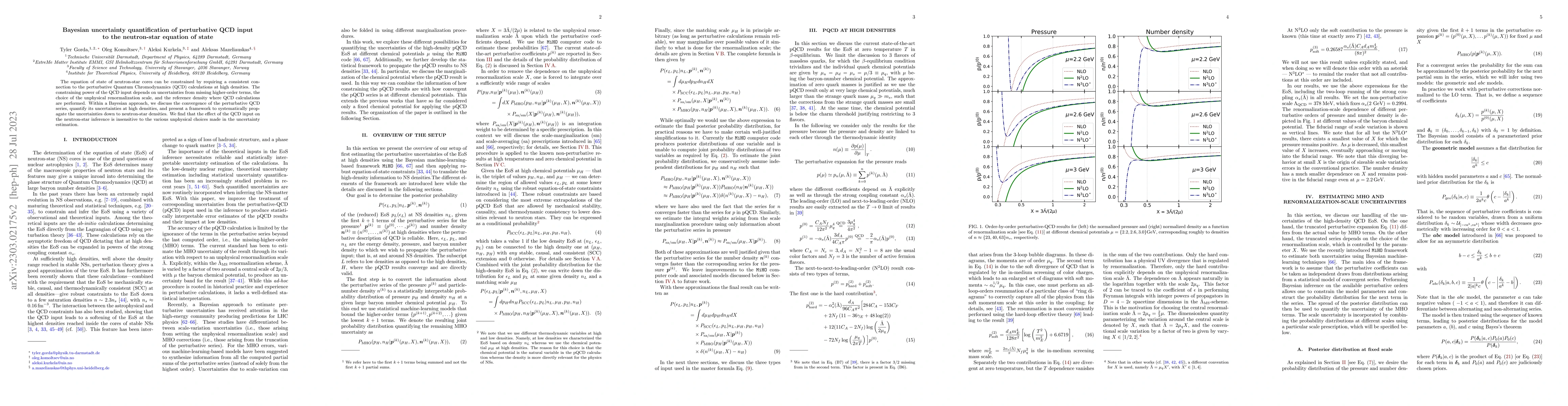 Thumbnail for Bayesian uncertainty quantification of perturbative QCD input to the
  neutron-star equation of state