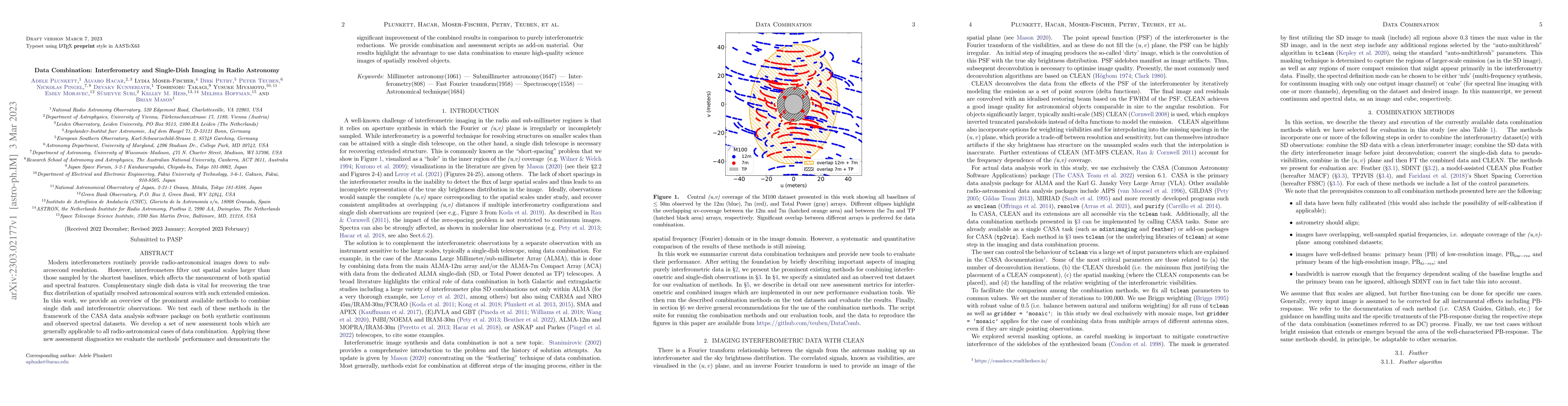 Thumbnail for Data Combination: Interferometry and Single-dish Imaging in Radio
  Astronomy