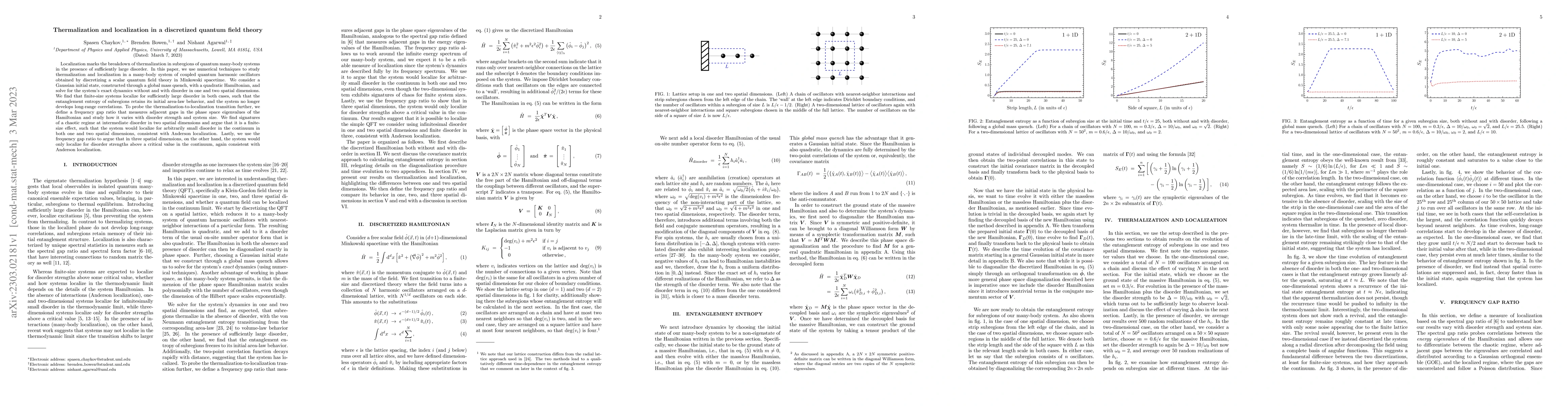 Thumbnail for Thermalization and localization in a discretized quantum field theory