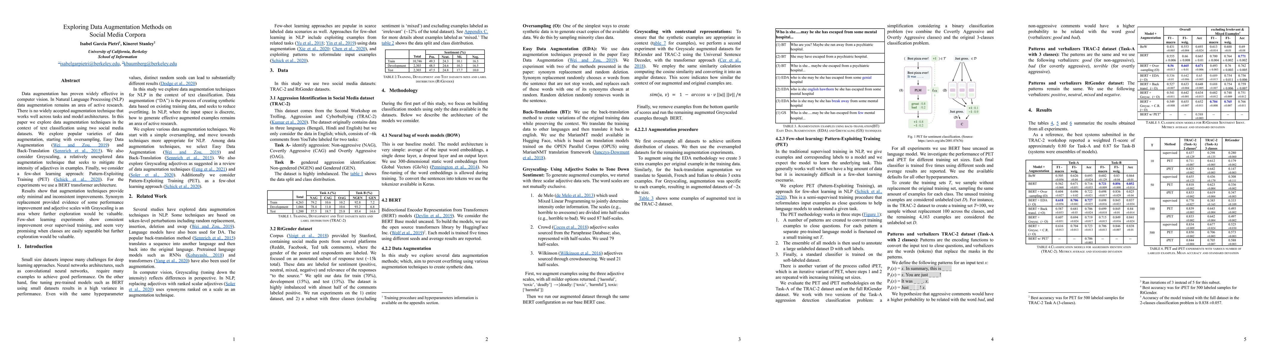 Thumbnail for Exploring Data Augmentation Methods on Social Media Corpora