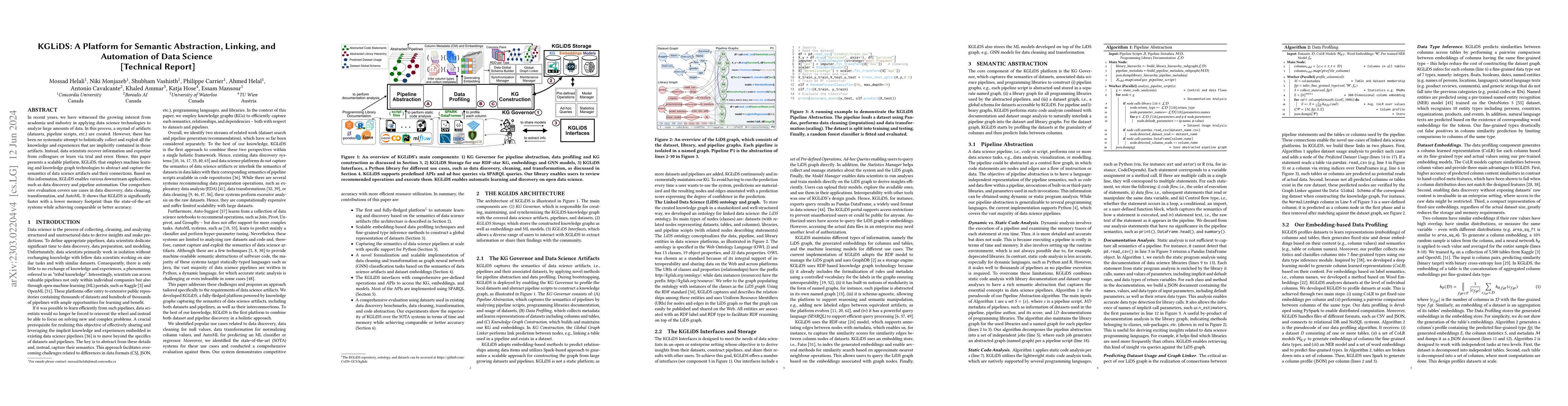 Thumbnail for KGLiDS: A Platform for Semantic Abstraction, Linking, and Automation of
  Data Science