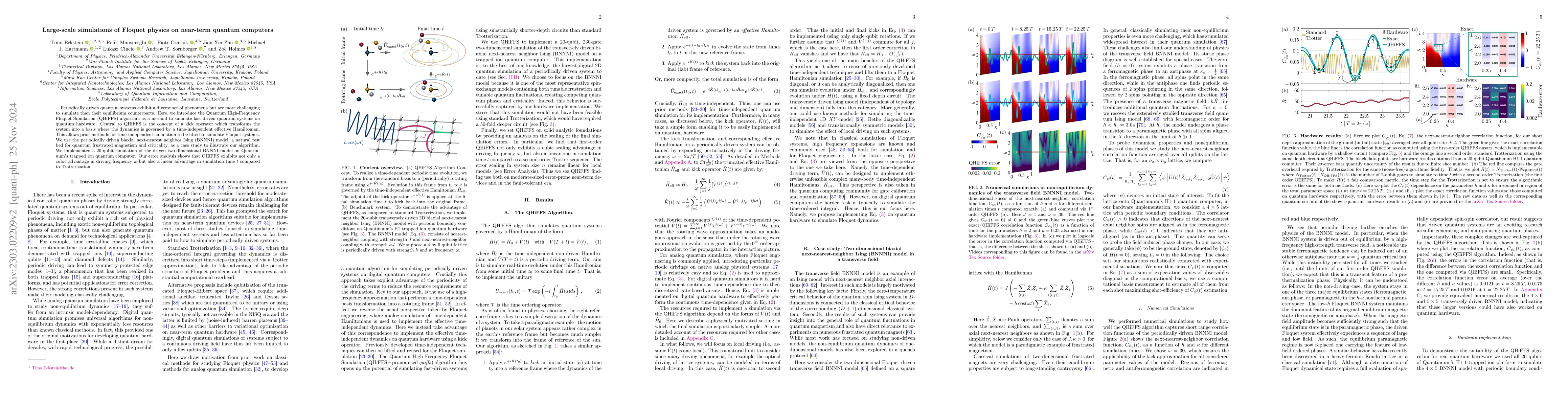Thumbnail for Large-scale simulations of Floquet physics on near-term quantum
  computers