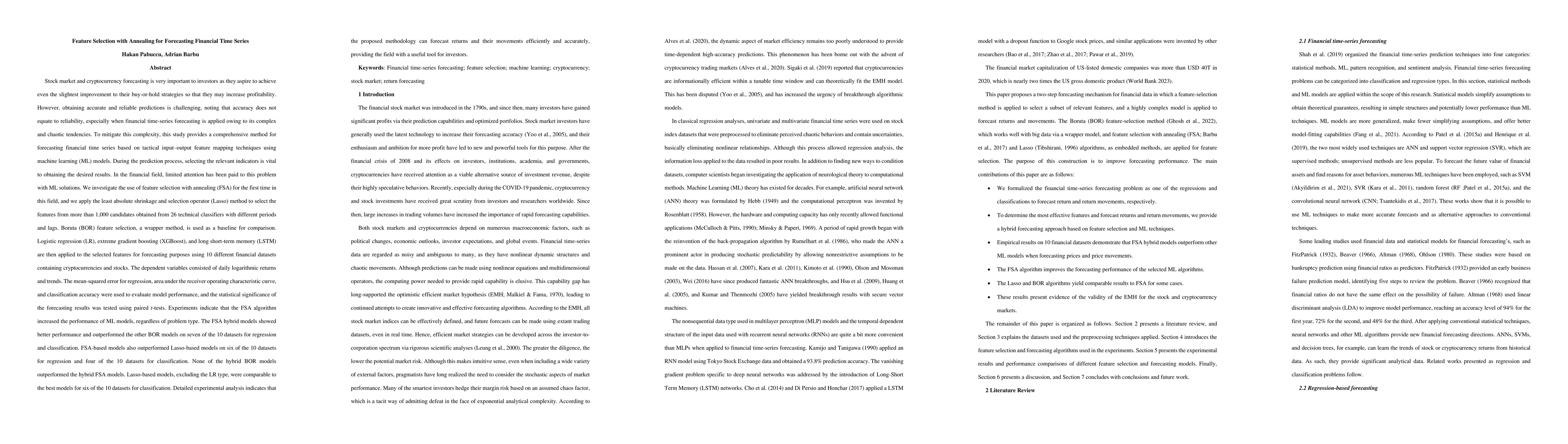 Thumbnail for Feature Selection with Annealing for Forecasting Financial Time Series