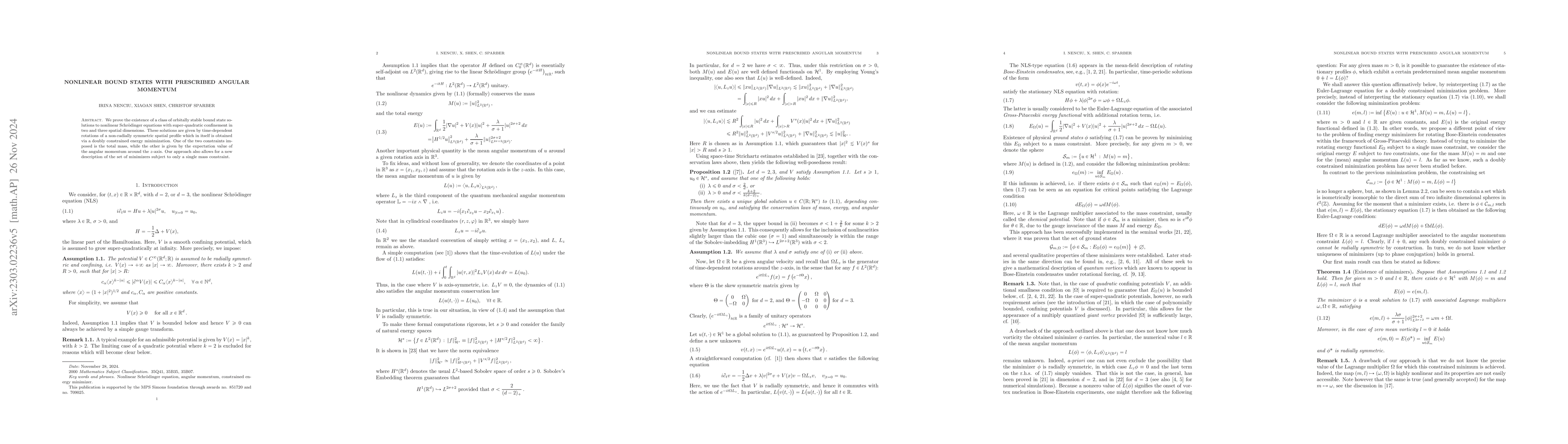 Thumbnail for Nonlinear bound states with prescribed angular momentum