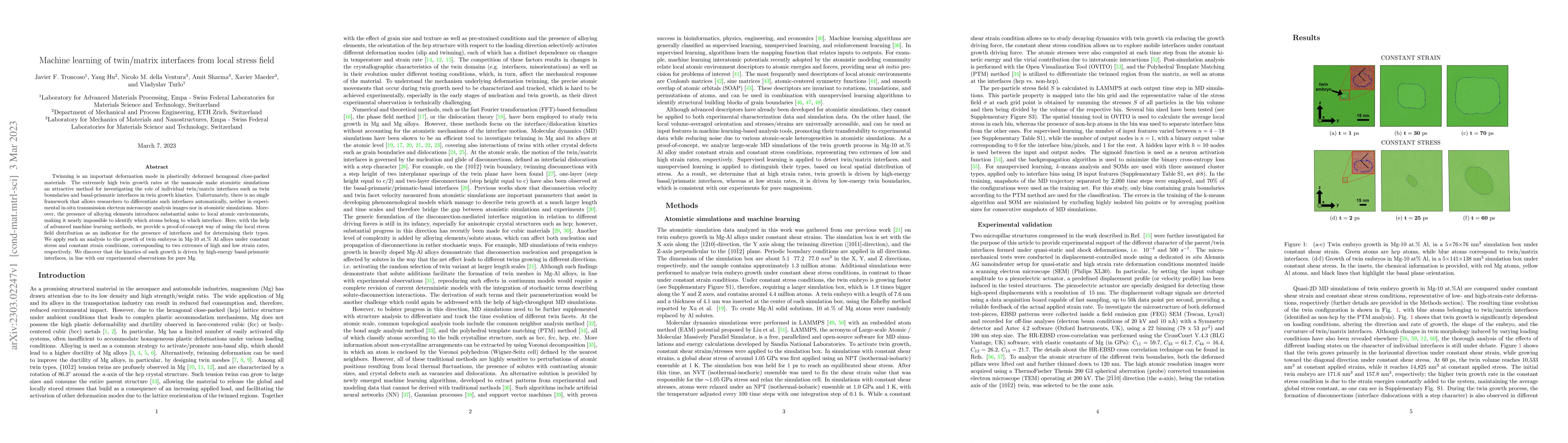Thumbnail for Machine learning of twin/matrix interfaces from local stress field